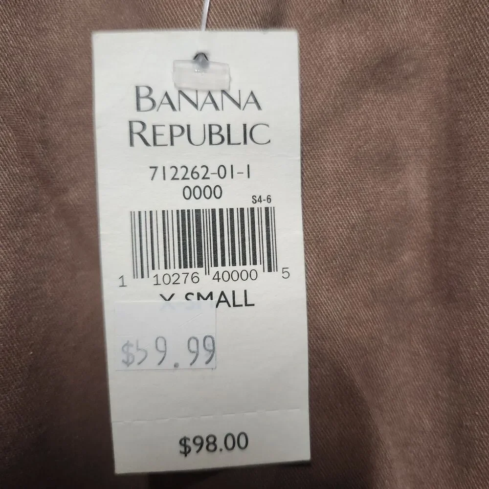 Nwt Vintage Banana Republic 100% Leather Suede Brown Vest Men's Unisex XS 90's